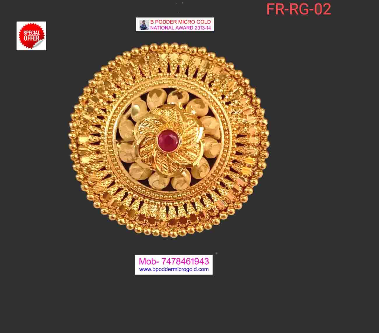 Flower Design Bridal Ring LR0071 | Pure Gold Jeweller-gemektower.com.vn